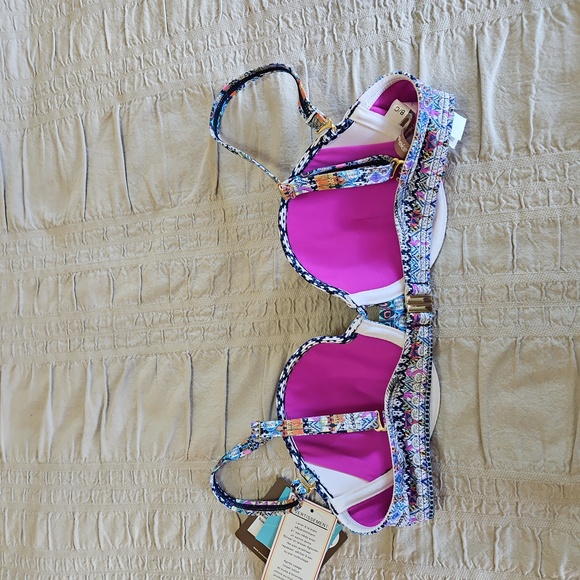Colorful Patterned Women's Bikini Top - Picture 2 of 3